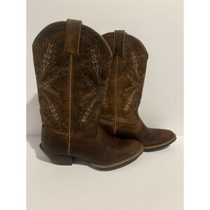 Justin Silver Sorrel Cowboy Boots‎ Apache Brown Men's Size 8B